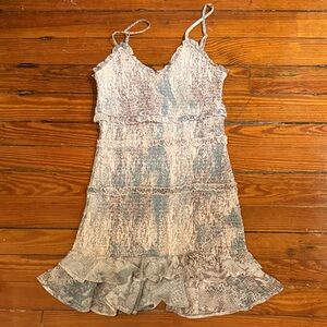 Karlie Blue and Cream Mini Dress